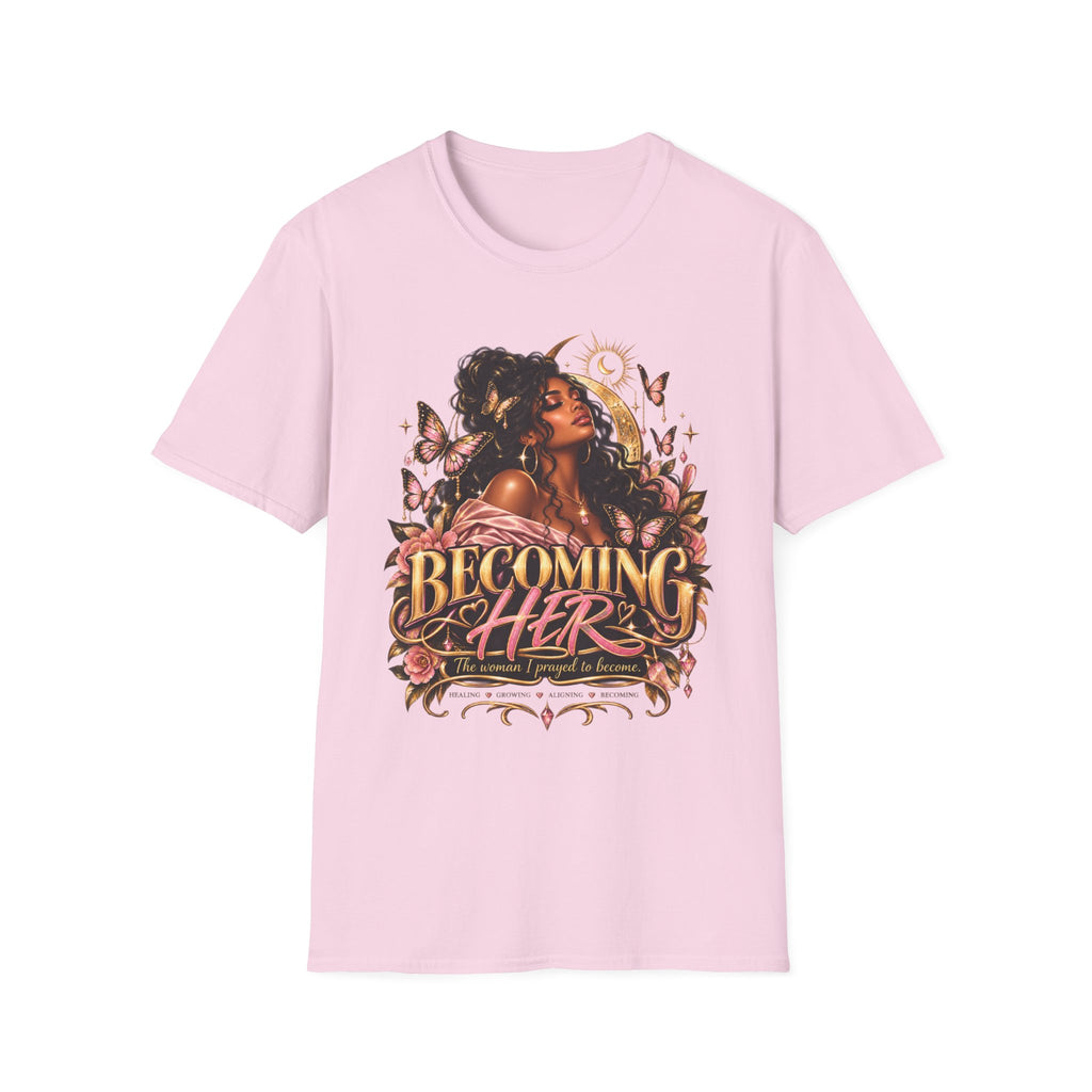 Becoming Her Graphic Tee — Empowered Woman Butterfly Design