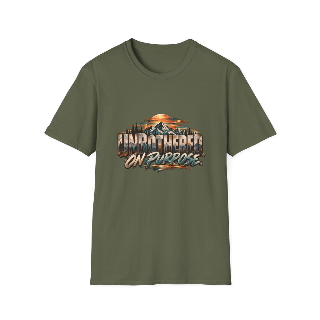T-Shirt — unbothered On Purpose Vintage Mountain Sunset Graphic