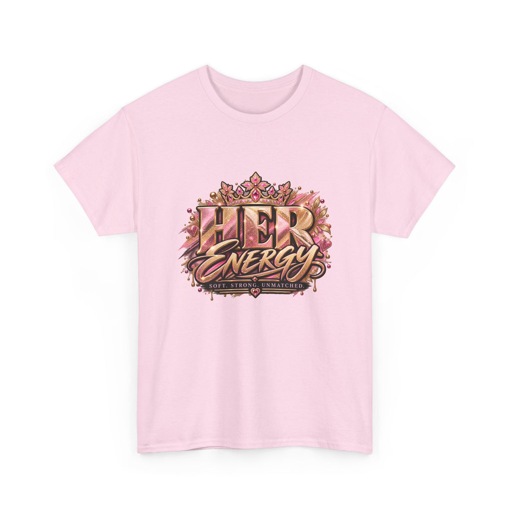 Her Energy Graphic Tee — Empowering Floral Typography Shirt