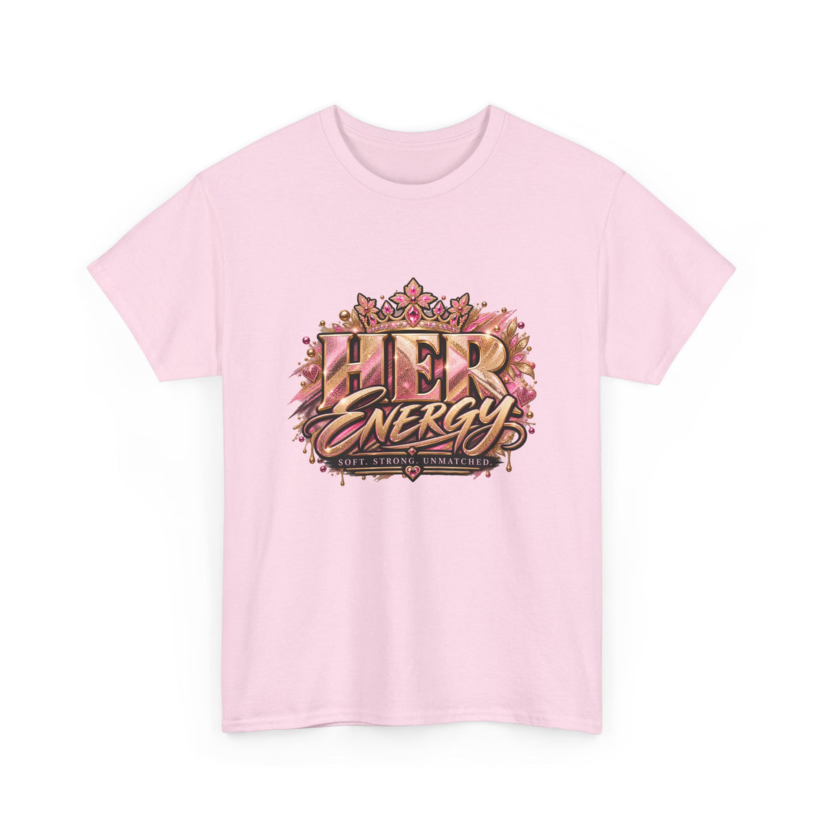 Her Energy Graphic Tee — Empowering Floral Typography Shirt