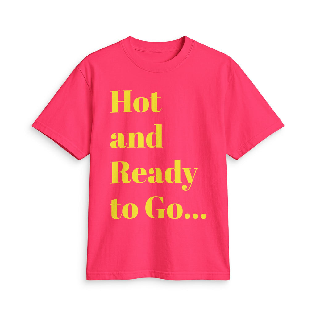 “Hot and Ready to Go…Home” Graphic T-Shirt — Funny Yellow Slogan Tee