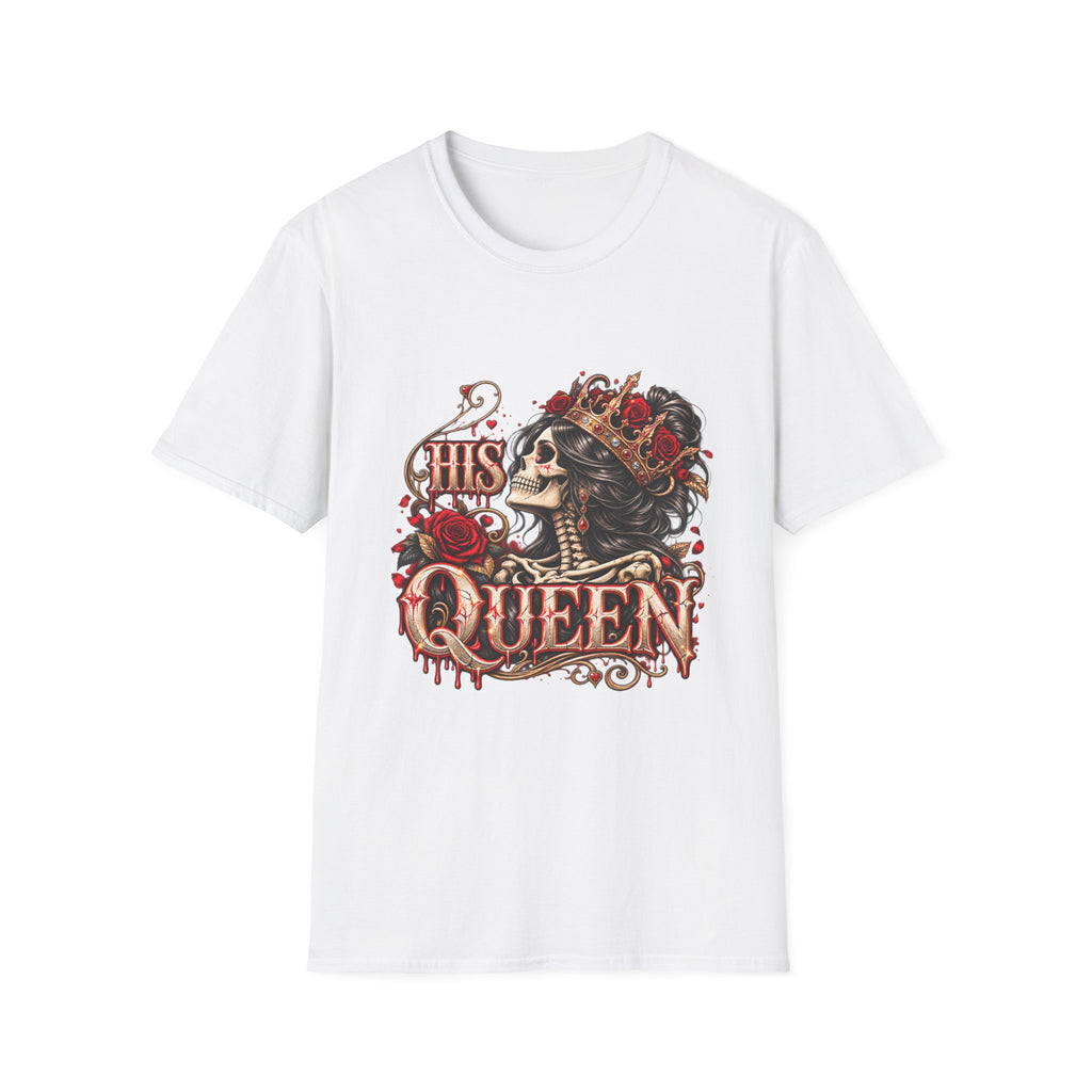 His Queen Skull Rose Graphic T-Shirt
