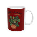 Plant Lover Mug — "Rooted in Happiness" Ceramic Coffee Cup (11oz & 15oz)