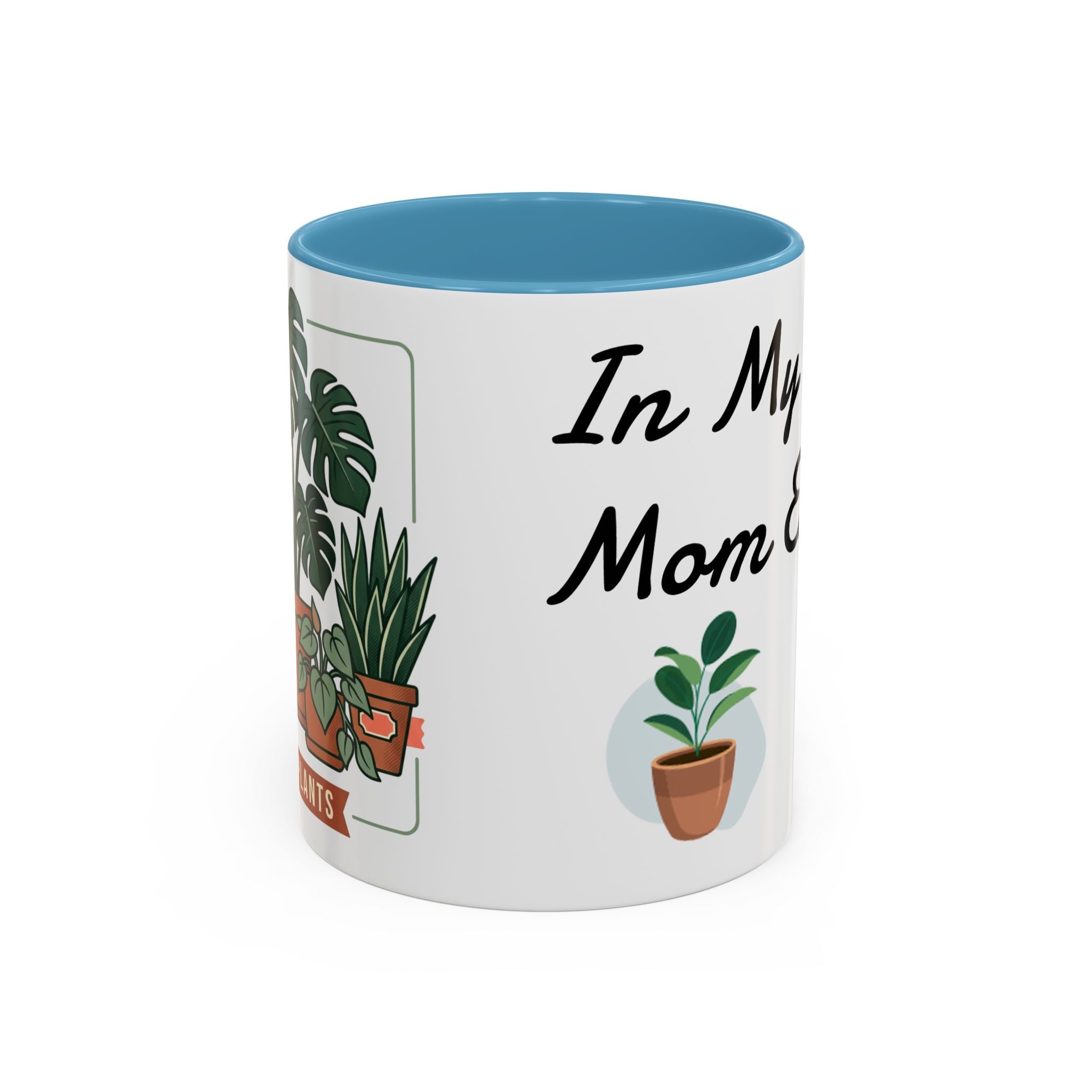 Plant Mom Coffee Mug – "In My Plant Mom Era" Accent Mug with Cute Potted Plants