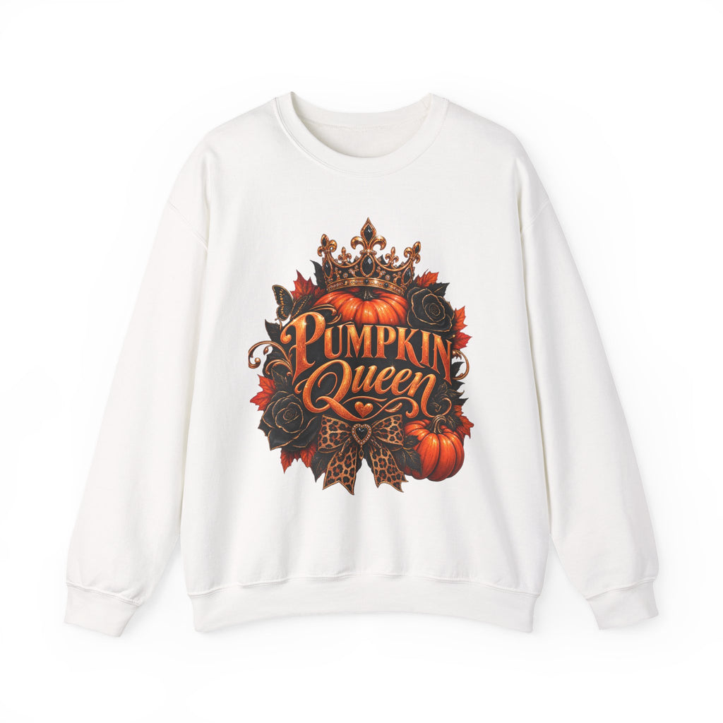 Pumpkin Queen Sweatshirt — Autumn Pumpkin Crown Fall Crewneck
