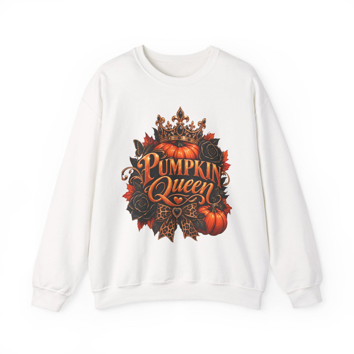 Pumpkin Queen Sweatshirt — Autumn Pumpkin Crown Fall Crewneck