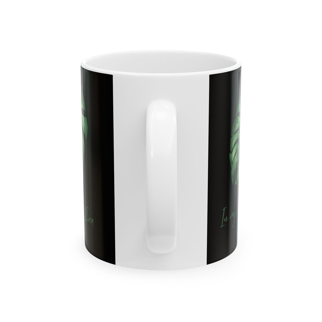 Monstera Leaf Ceramic Mug — 'In My Own Era' Botanical Coffee Cup (11oz & 15oz)