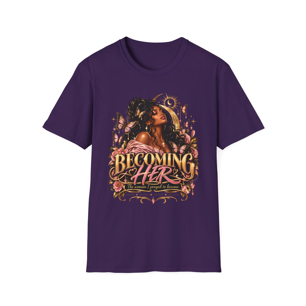 Becoming Her Graphic Tee — Empowered Woman Butterfly Design