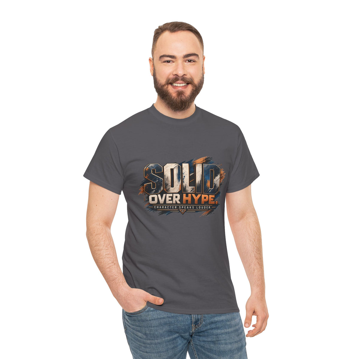 Solid Over Hype Graphic Tee — Streetwear Gaming Statement Shirt