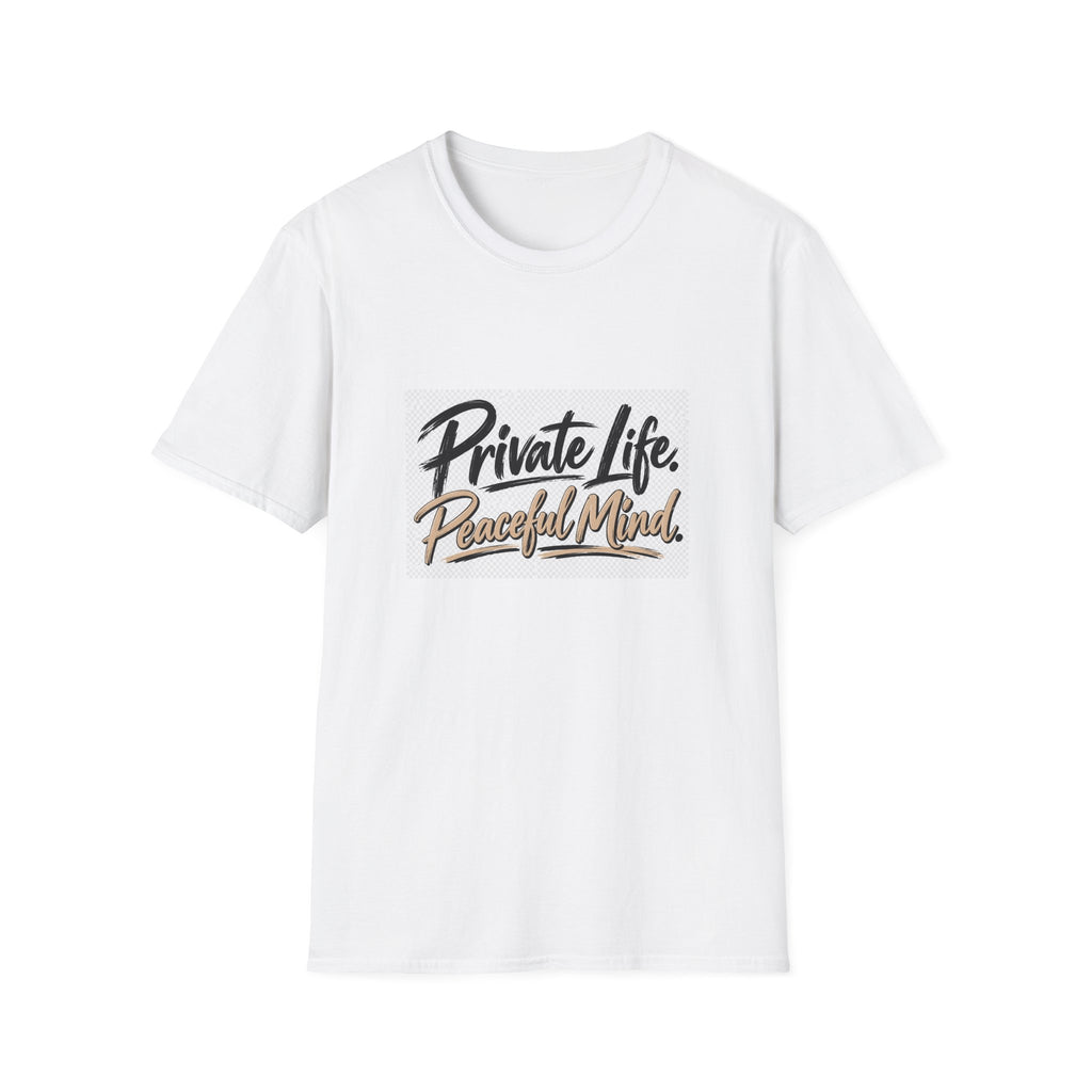 T‑Shirt - "Private Life, Peaceful Mind" Script Graphic Tee