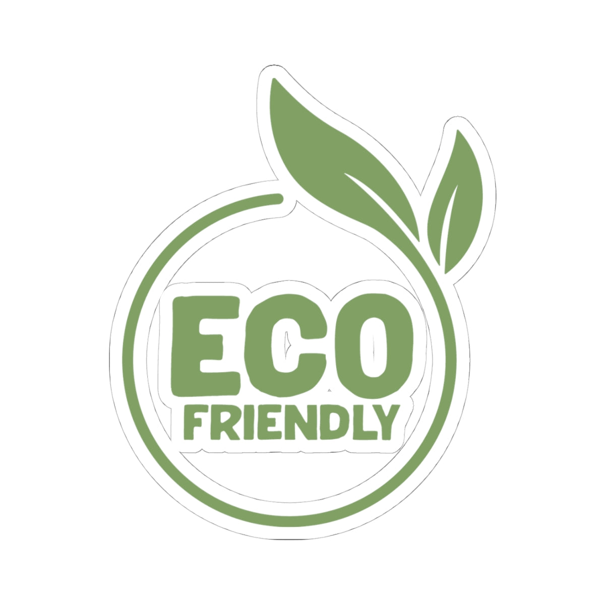 Eco Friendly Kiss-Cut Sticker — Green Leaf Sustainable Decal