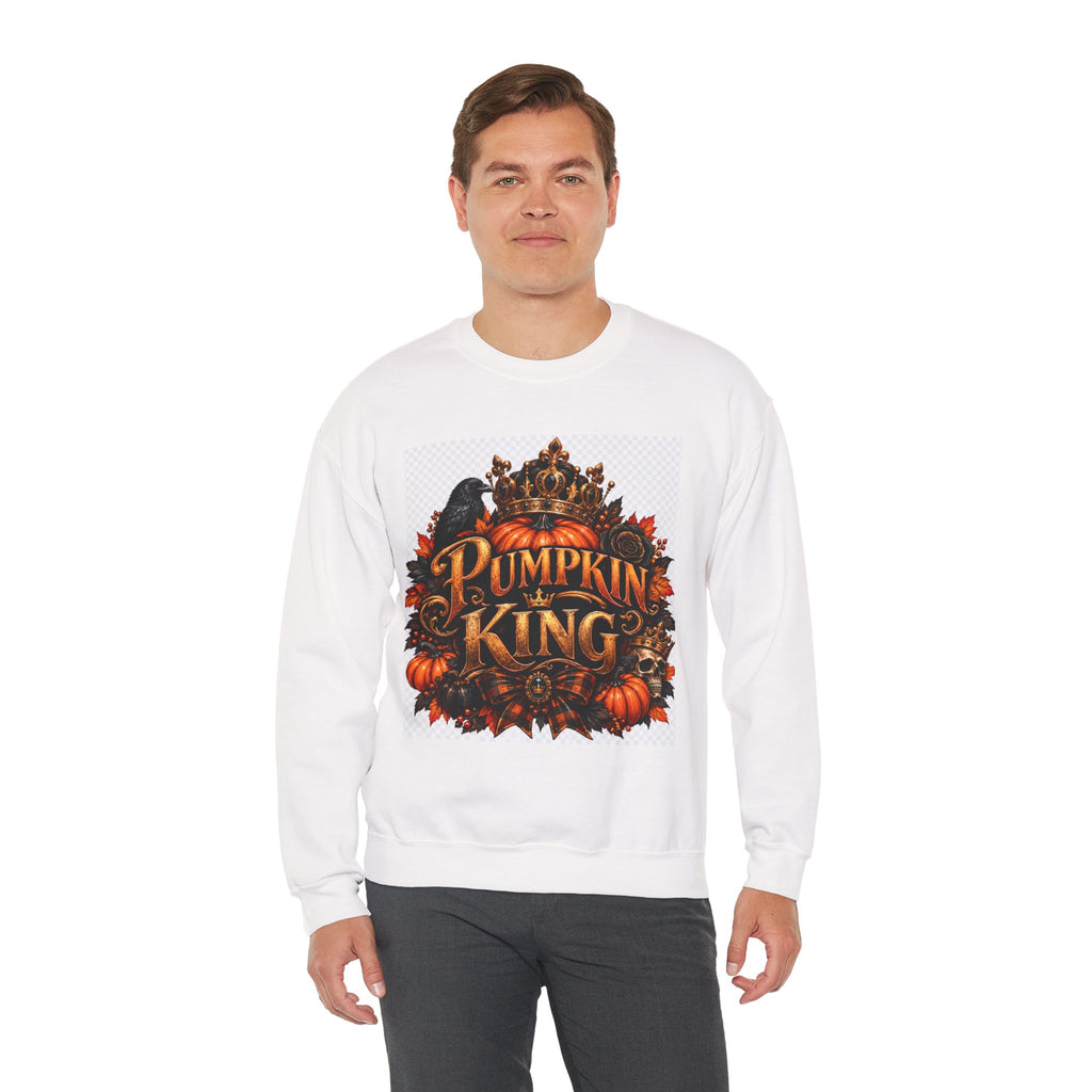 Pumpkin King Crewneck Sweatshirt — Vintage Halloween Pumpkin Design