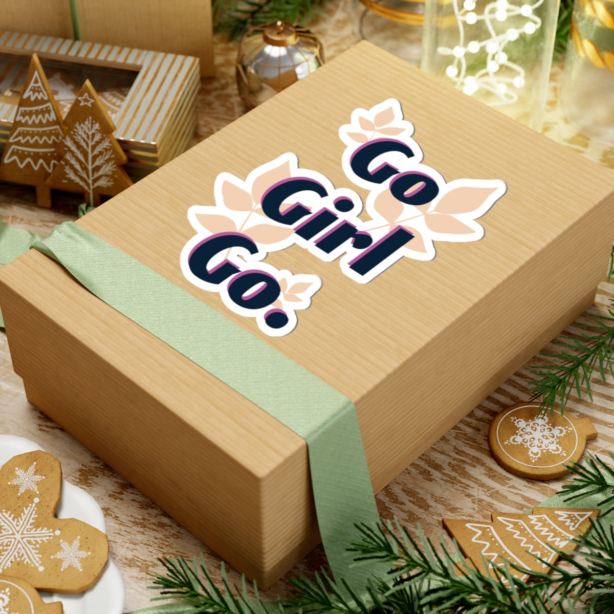 Go Girl Go Sticker — Motivational Floral Laptop Decal