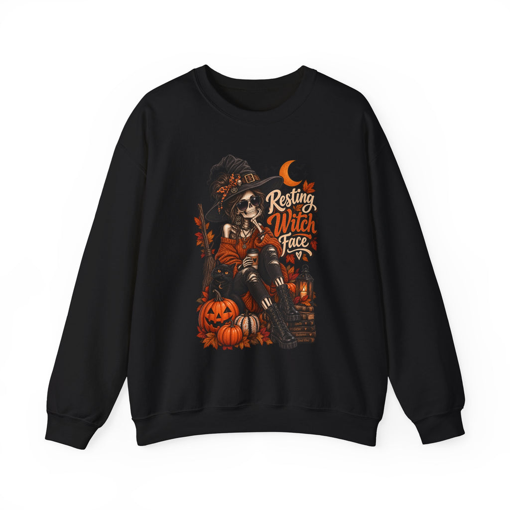Witch Sweatshirt — "Resting Witch Face" Halloween Crewneck