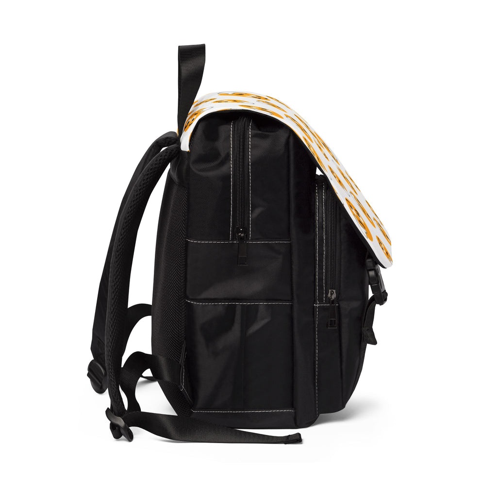 Emoji Pattern Backpack — Playful Thinking Face Shoulder Backpack
