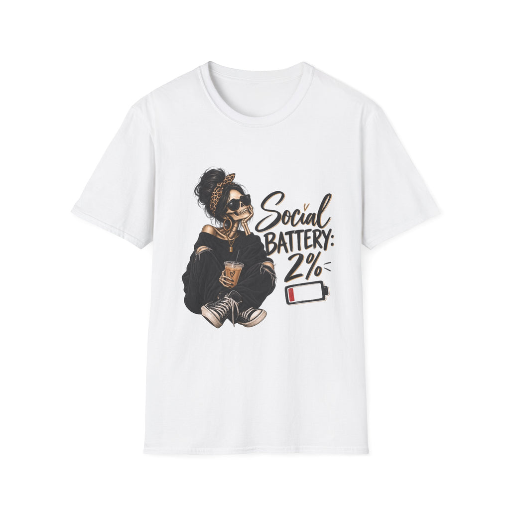 T-Shirt — Social Battery 2% Graphic Tee (Funny Introvert Shirt)
