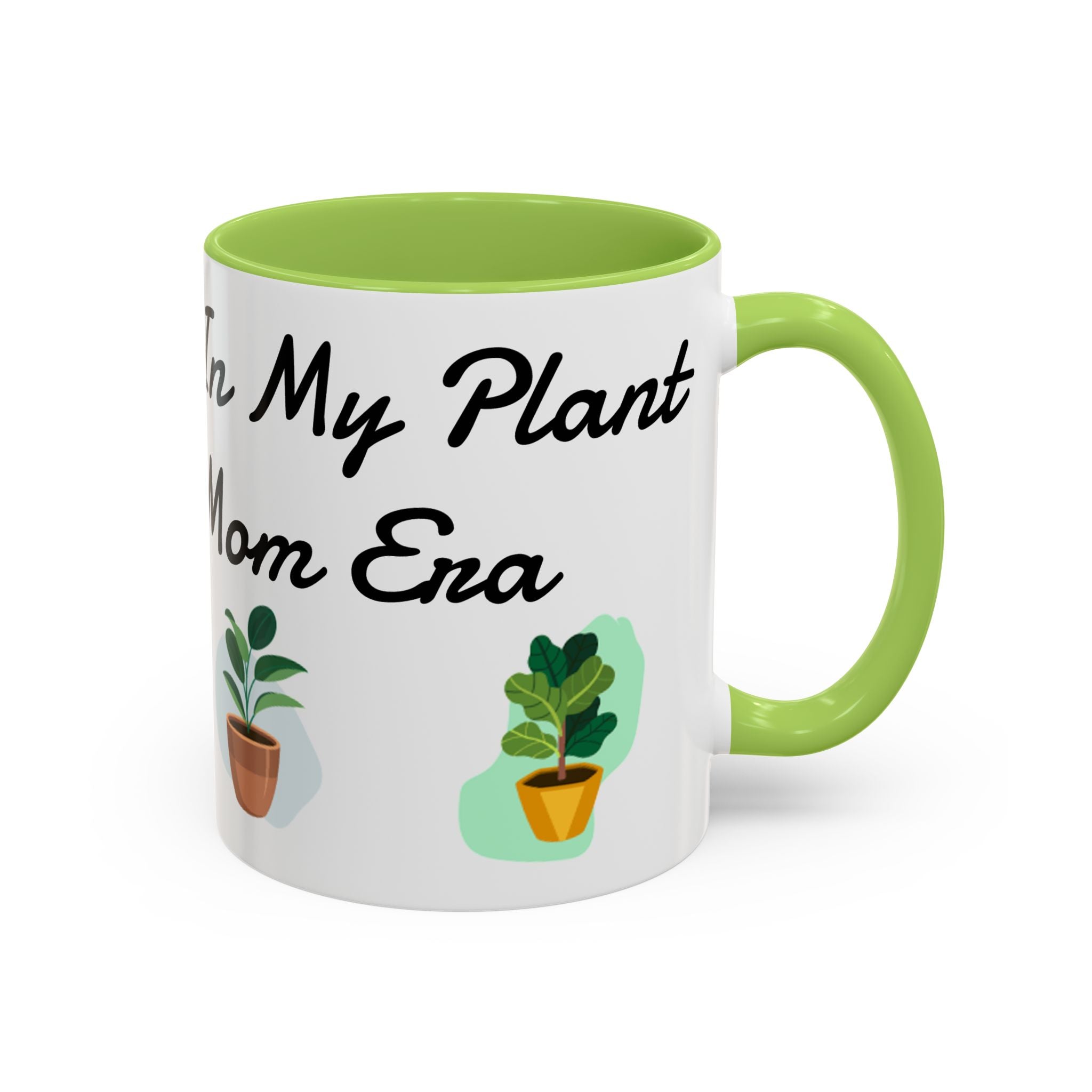 Plant Mom Coffee Mug – "In My Plant Mom Era" Accent Mug with Cute Potted Plants