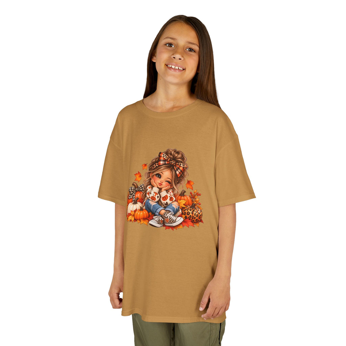 Kids Autumn Harvest Girl Thanksgiving T-Shirt