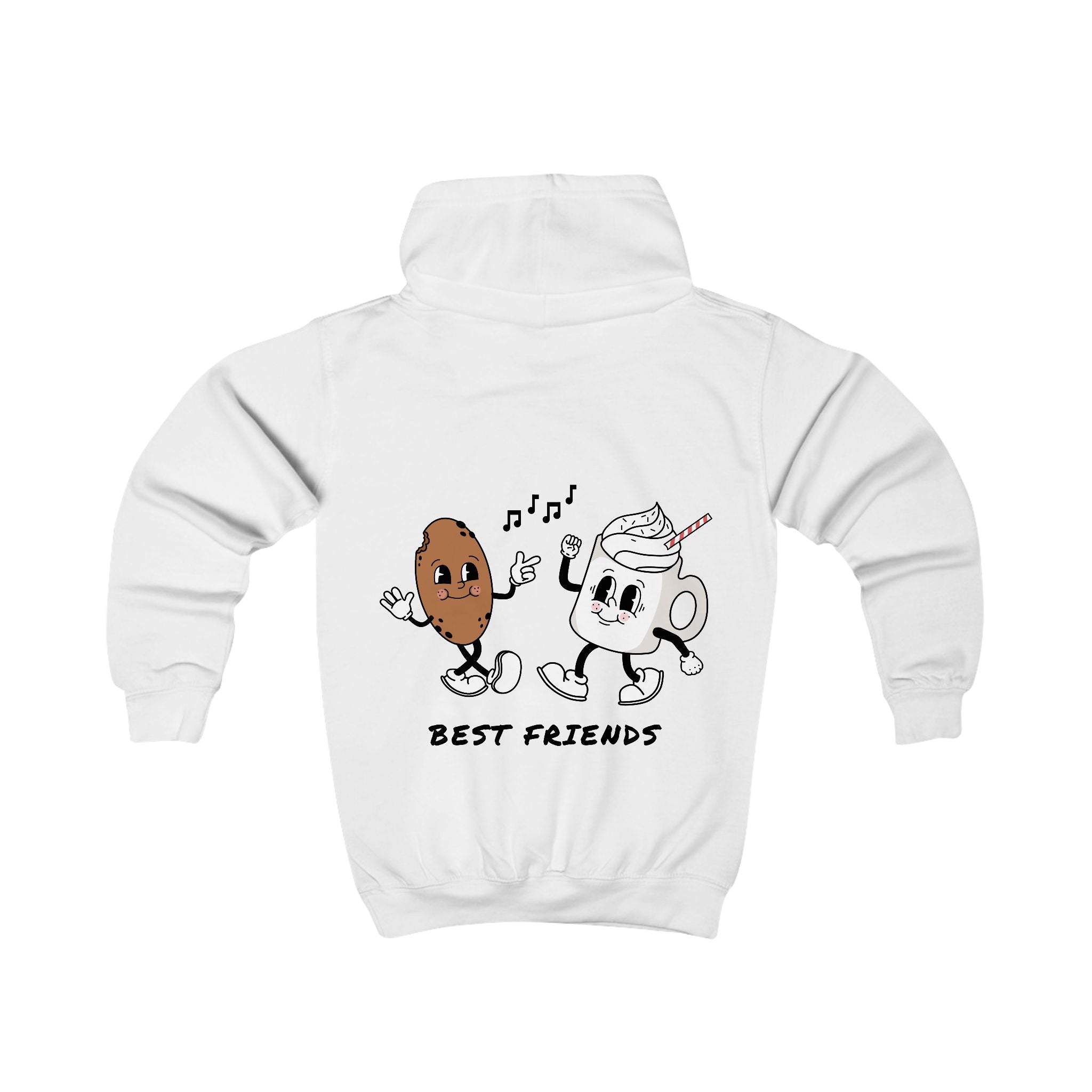 Kids Hoodie – 'Best Friends' Cup & Cookie Cute Graphic Hoodie for Children