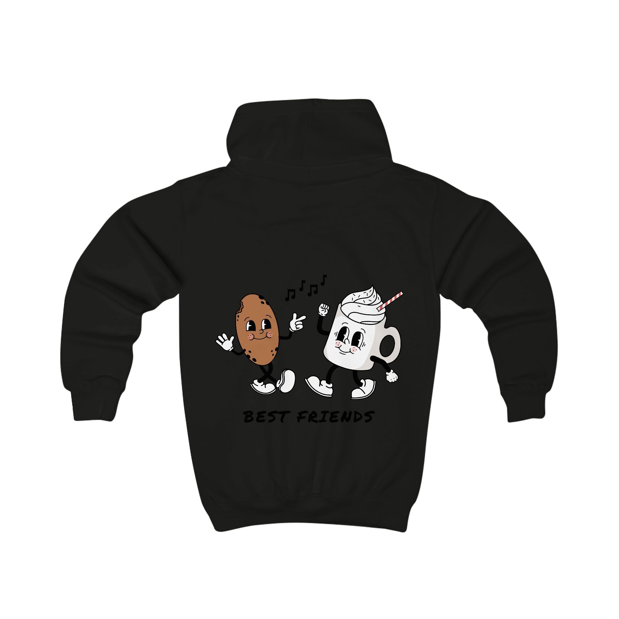Kids Hoodie – 'Best Friends' Cup & Cookie Cute Graphic Hoodie for Children