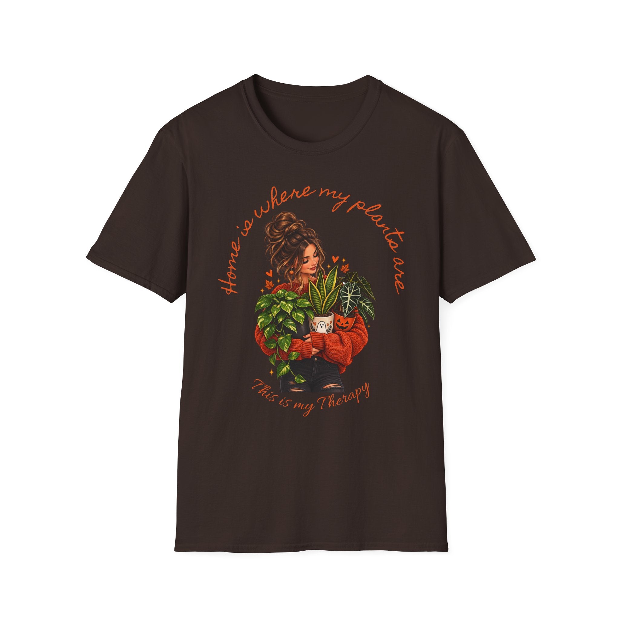 Plant Mom Graphic T-Shirt — “Home is Where My Plants Are” Cozy Plant Lover Tee