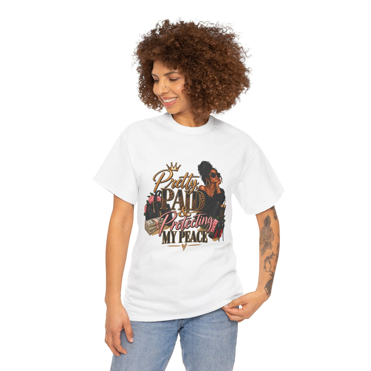 T-Shirt — "Pretty Paid Protecting My Peace" Graphic Tee