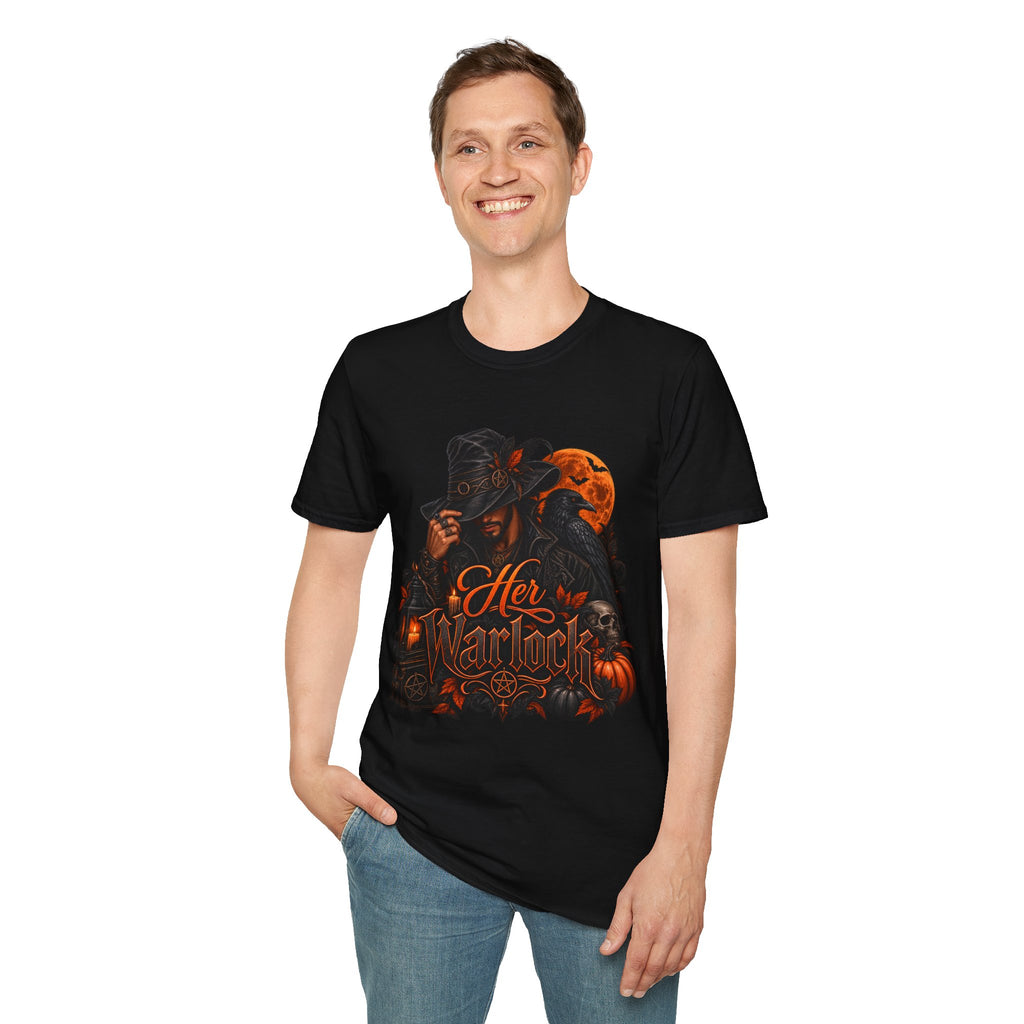 Graphic T‑Shirt — 'Her Majesty' Gothic Witch with Orange Moon