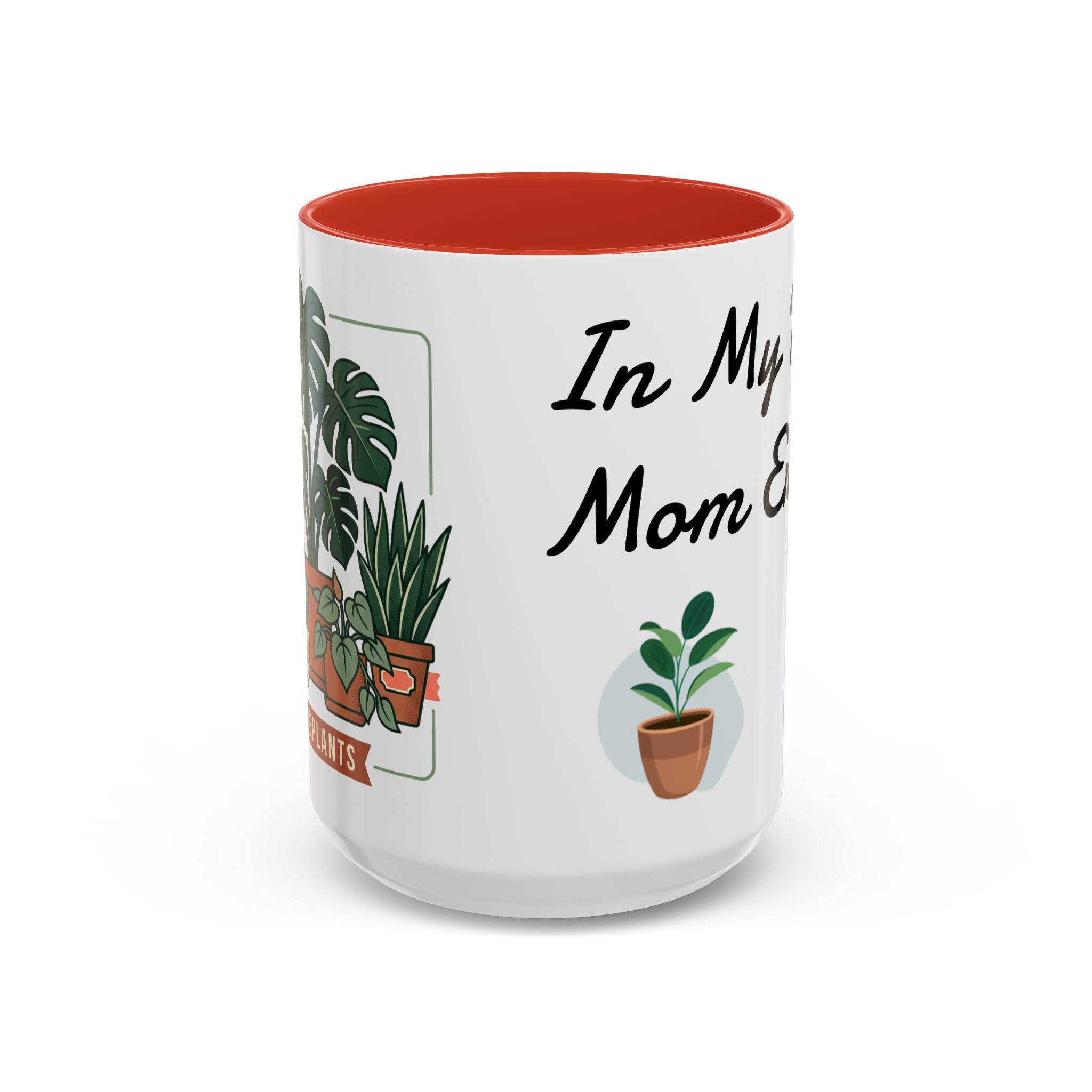 Plant Mom Coffee Mug – "In My Plant Mom Era" Accent Mug with Cute Potted Plants