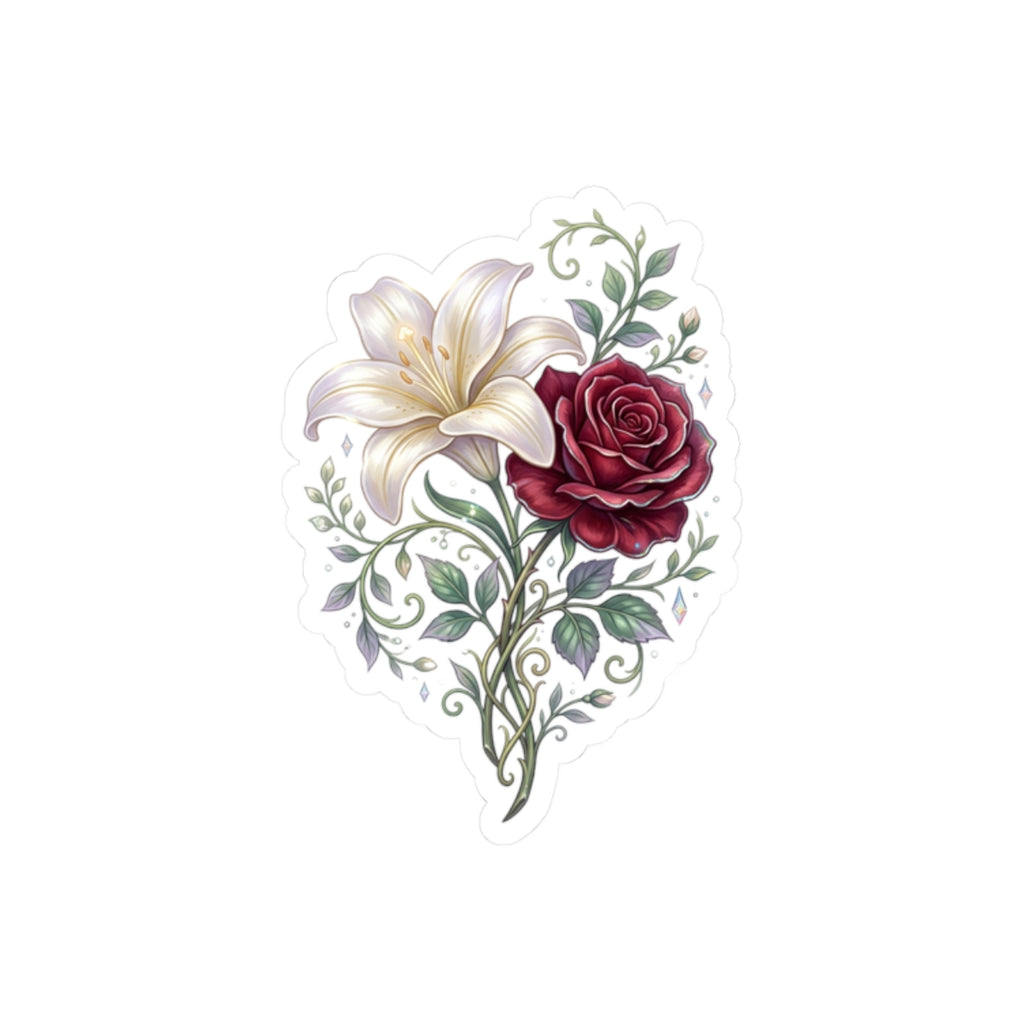 Floral Lily & Rose Kiss-Cut Sticker
