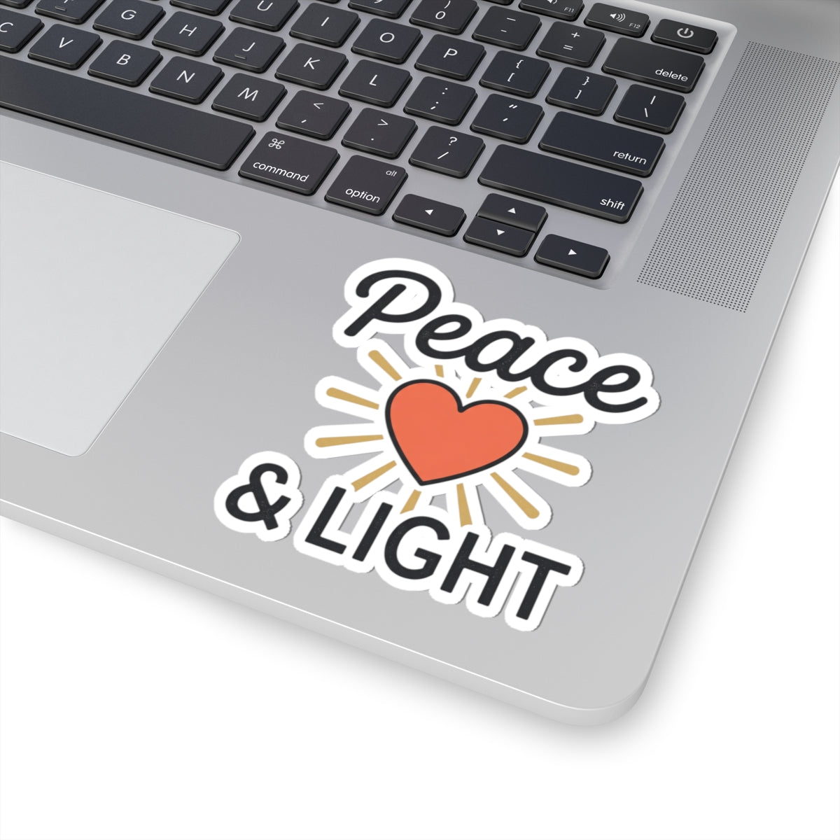 Peace & Light Heart Sticker — Positive Vibes Kiss-Cut Sticker
