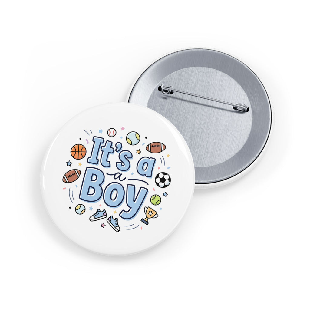 It's a Boy Round Pin — Baby Shower Announcement Button