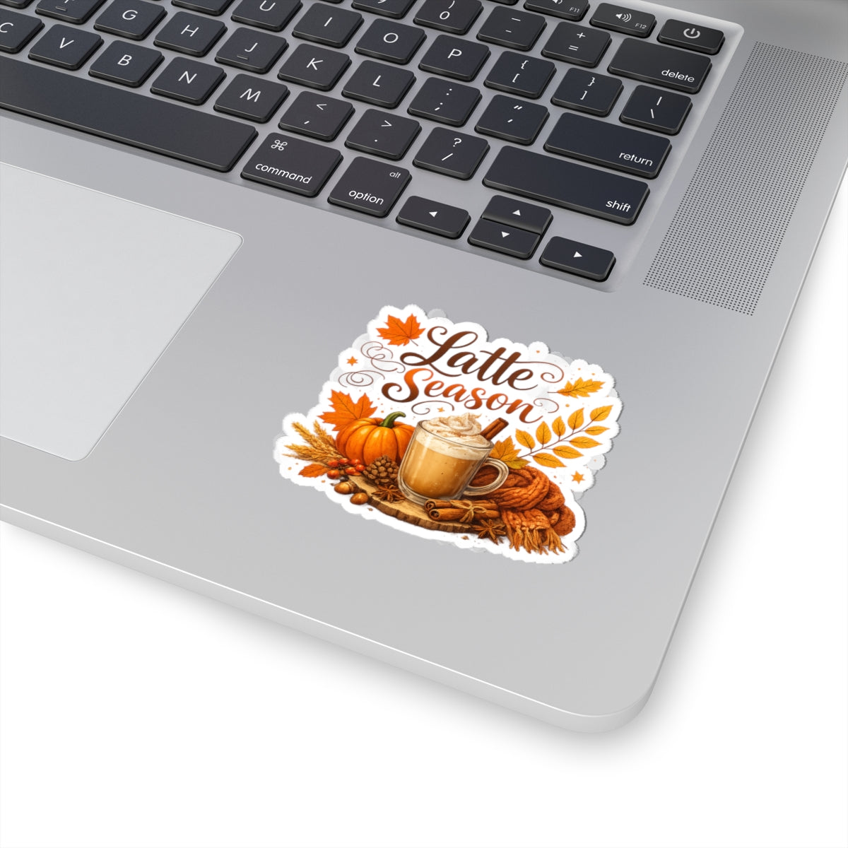 Latte Season Sticker — Fall Pumpkin Spice Coffee Kiss-Cut Decal