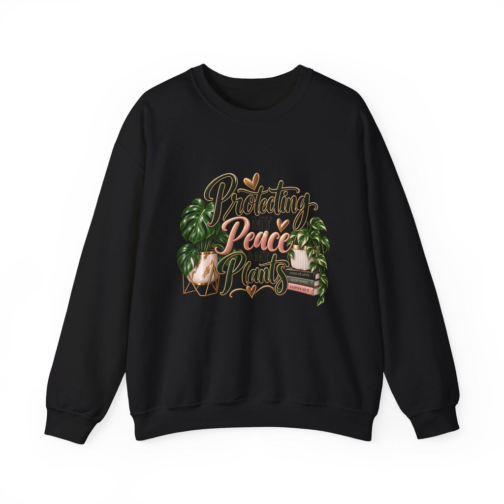Plant Lover Sweatshirt — "Protecting My Peace & My Plants" Cozy Crewneck