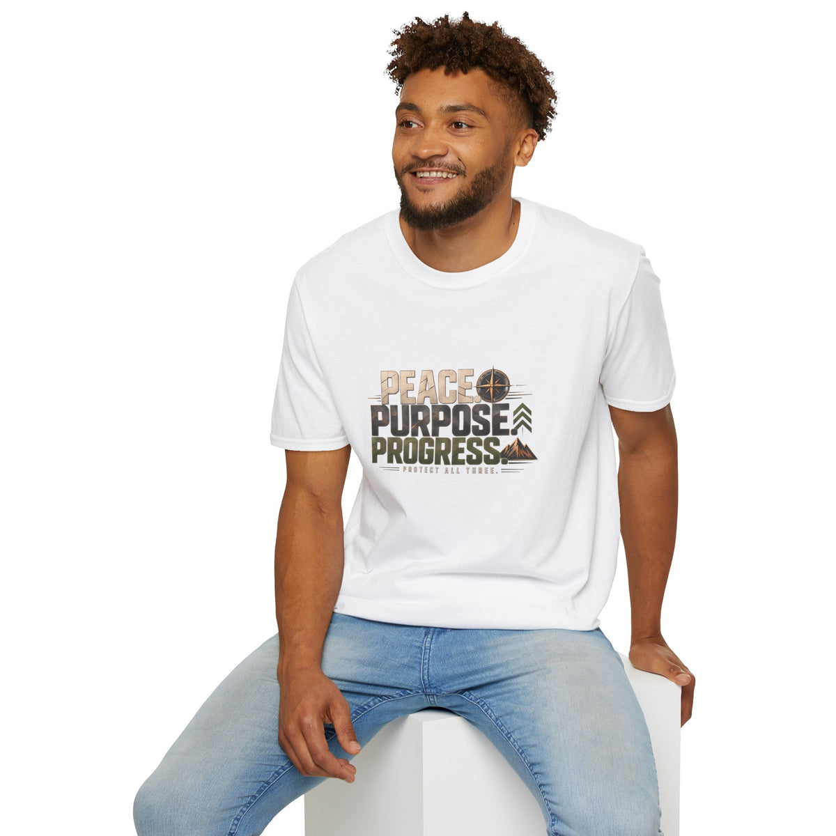 Peace Purpose Progress T-Shirt — Motivational Graphic Tee