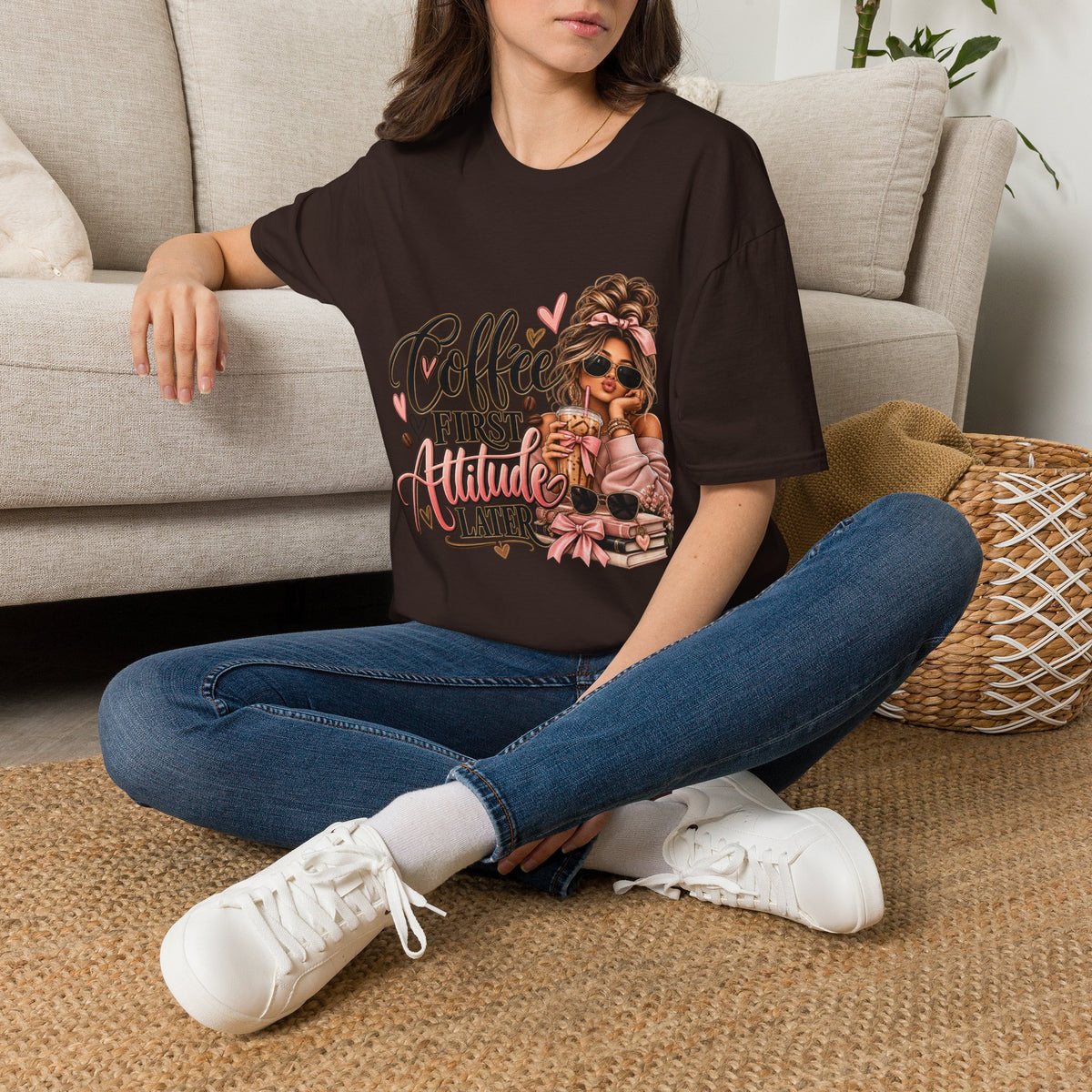 Coffee First Attitude Later T‑Shirt