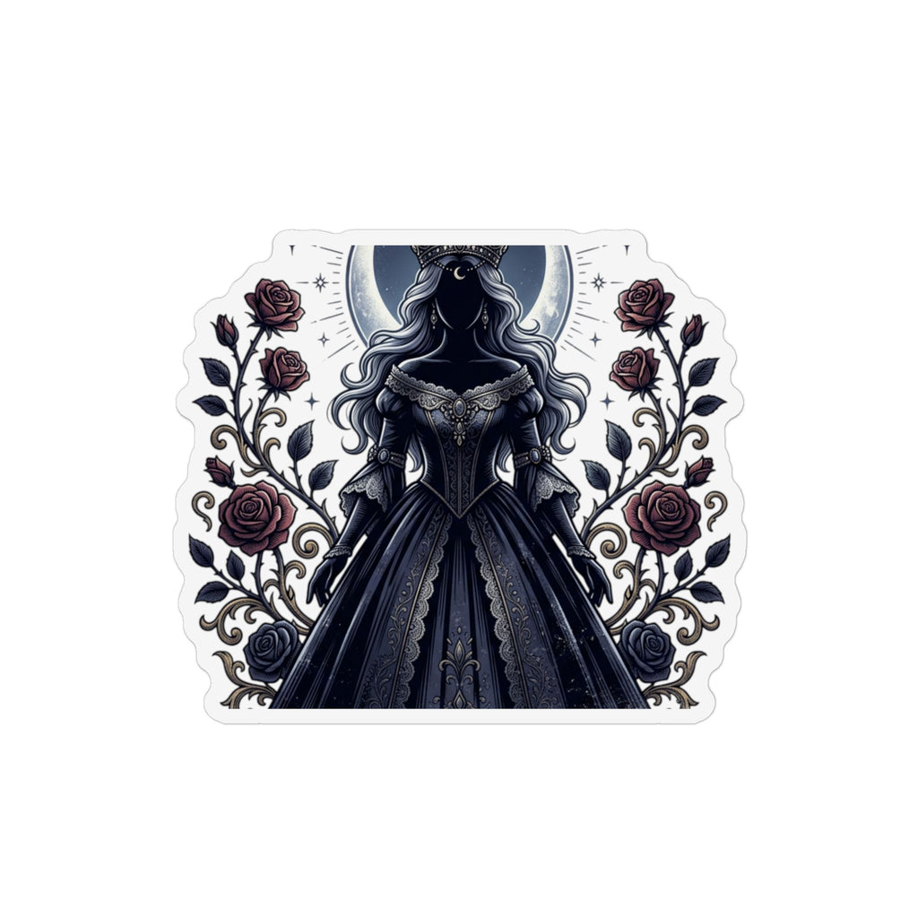 Gothic "It's a Princess" Custom Shape Magnet — Dark Princess Floral Fridge Sticker