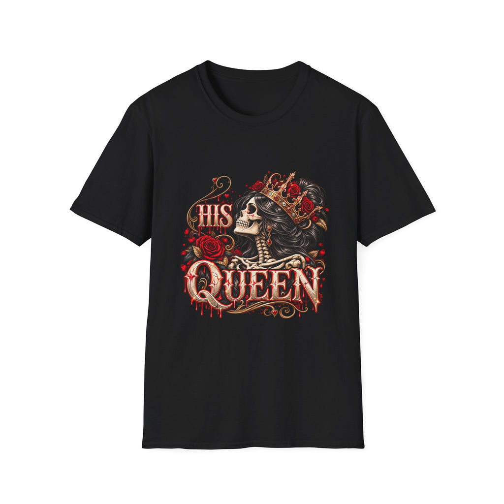 His Queen Skull Rose Graphic T-Shirt