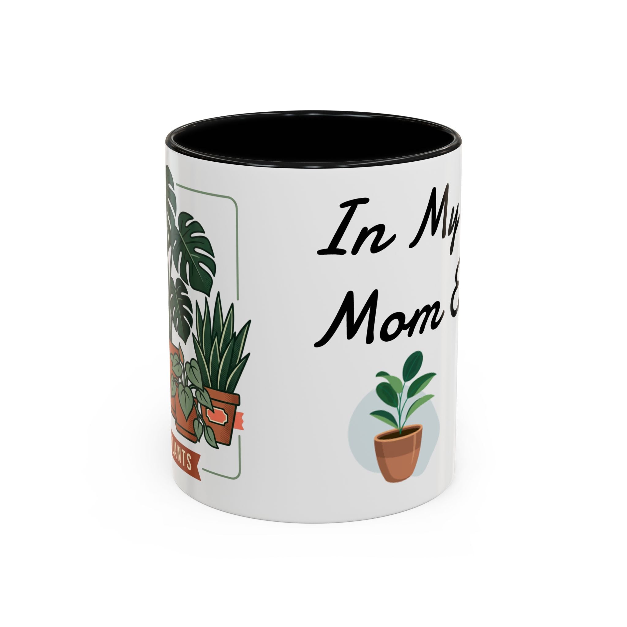 Plant Mom Coffee Mug – "In My Plant Mom Era" Accent Mug with Cute Potted Plants