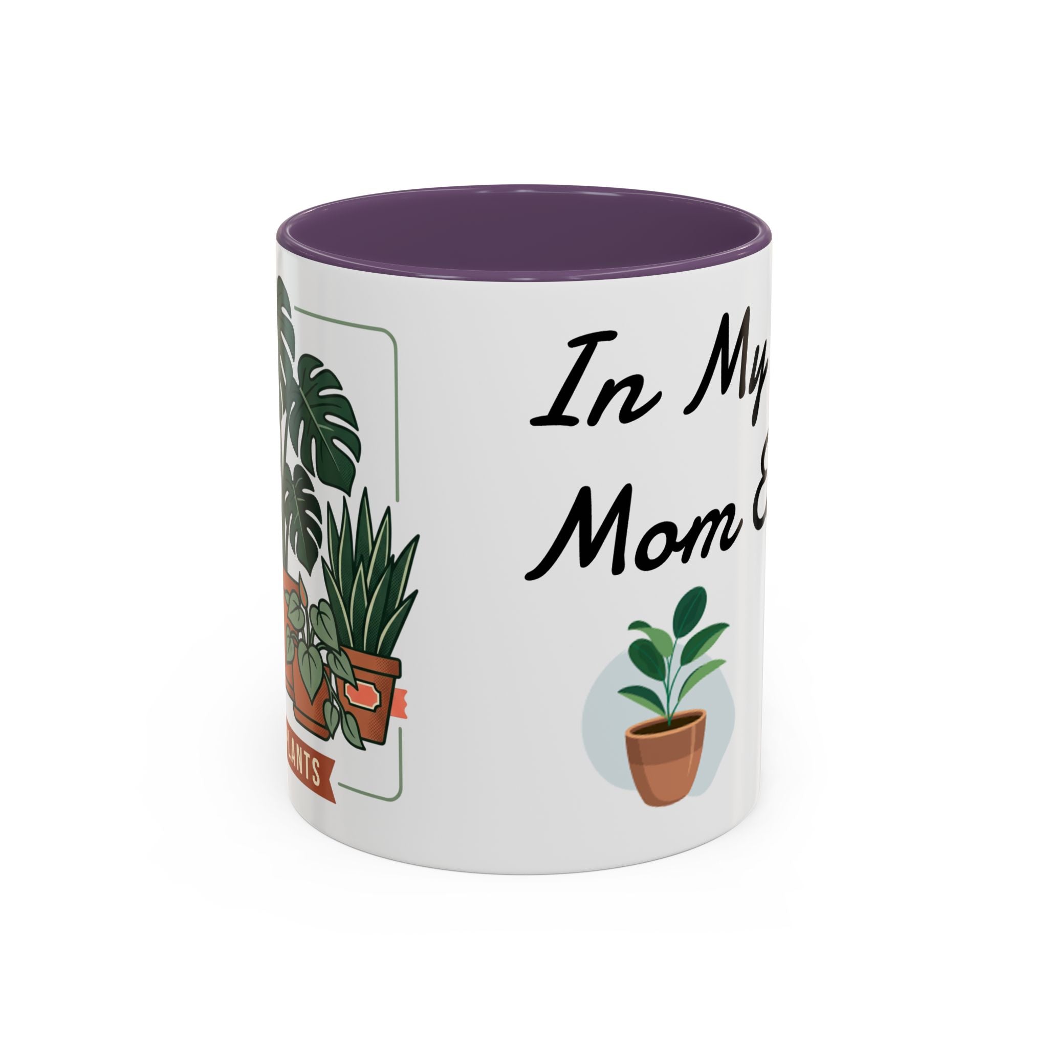 Plant Mom Coffee Mug – "In My Plant Mom Era" Accent Mug with Cute Potted Plants