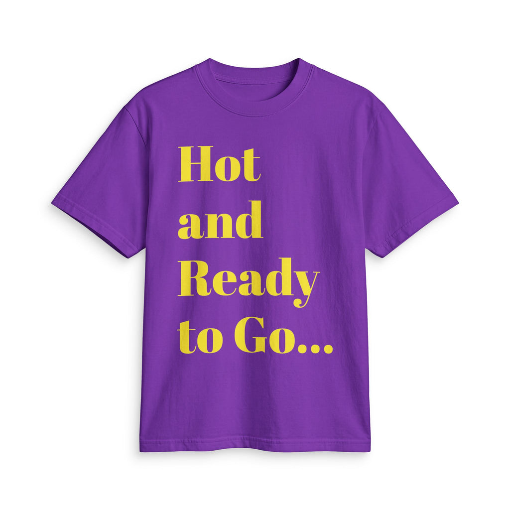 “Hot and Ready to Go…Home” Graphic T-Shirt — Funny Yellow Slogan Tee