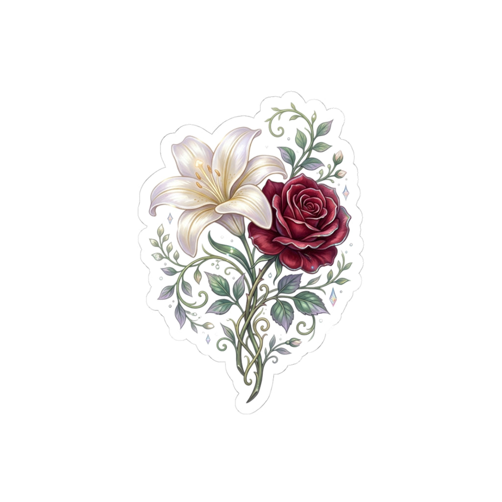 Floral Lily & Rose Kiss-Cut Sticker