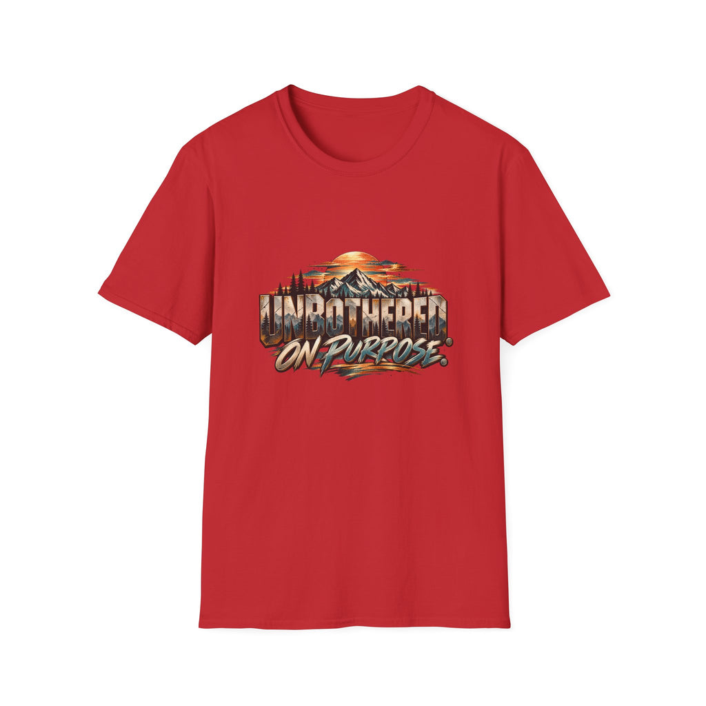 T-Shirt — unbothered On Purpose Vintage Mountain Sunset Graphic