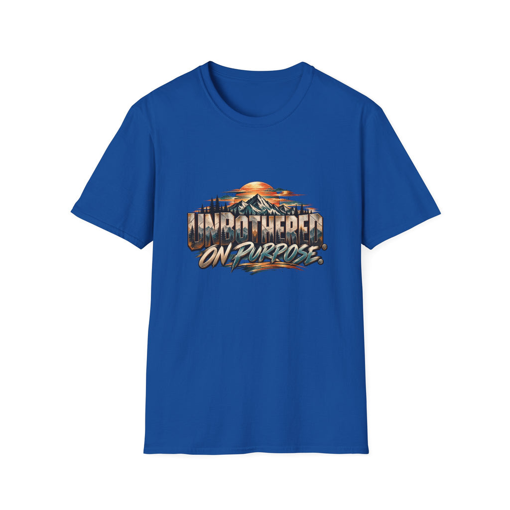 T-Shirt — unbothered On Purpose Vintage Mountain Sunset Graphic