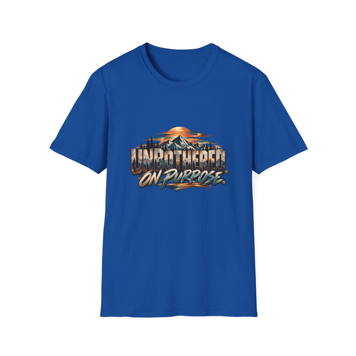 T-Shirt — unbothered On Purpose Vintage Mountain Sunset Graphic