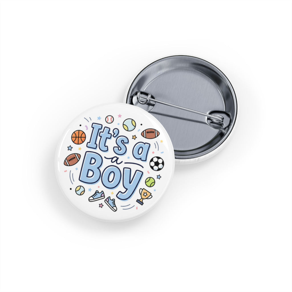 It's a Boy Round Pin — Baby Shower Announcement Button