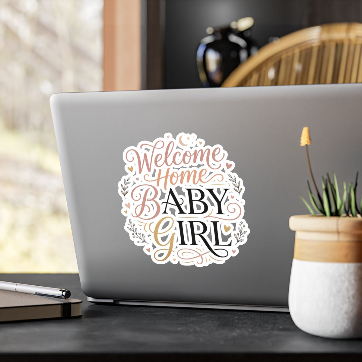 Welcome Home Baby Girl Vinyl Decal