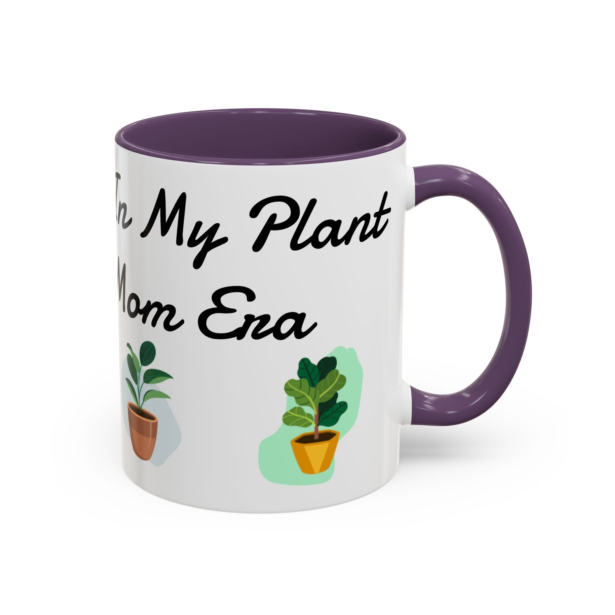 Plant Mom Coffee Mug – "In My Plant Mom Era" Accent Mug with Cute Potted Plants