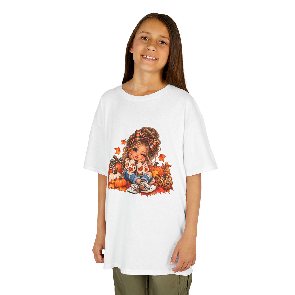 Kids Autumn Harvest Girl Thanksgiving T-Shirt