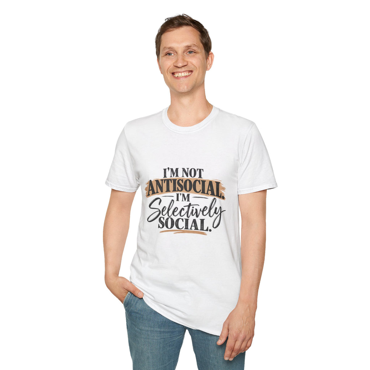 I’m Not Antisocial I’m Selectively Social T-Shirt — Funny Introvert Tee