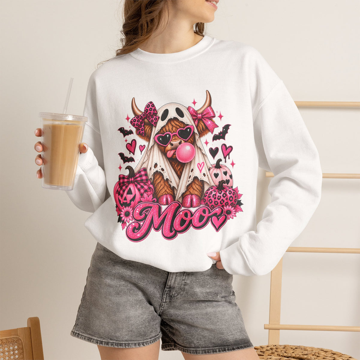 Cow Skull Crewneck Sweatshirt — "Moo"